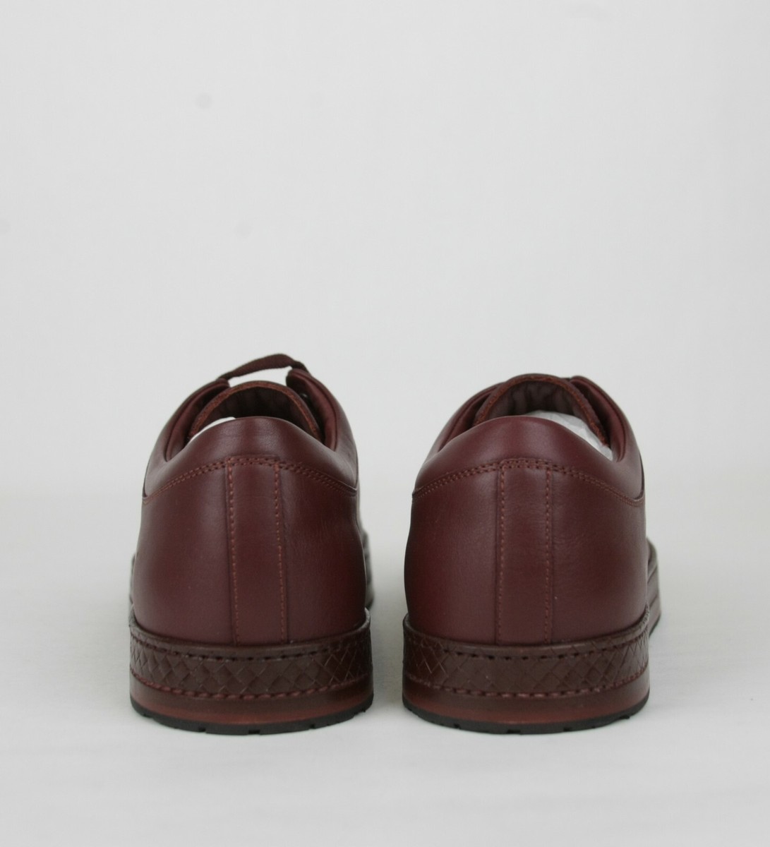 $740 New Bottega Veneta Men's Burgundy Leather Sneaker