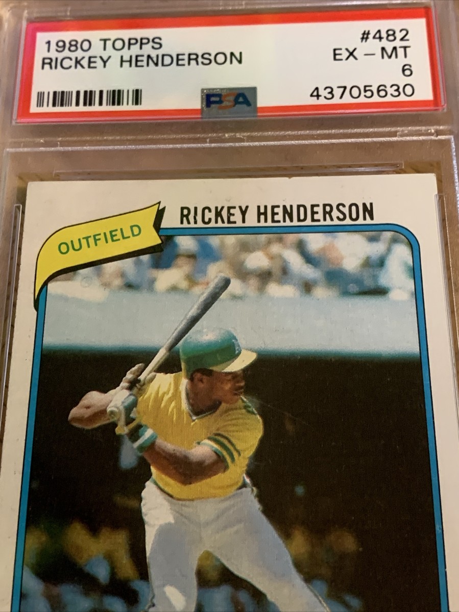 1980 Topps RICKEY HENDERSON Rookie Card #482 * PSA 6 EX-MT 1980 Topps RICKEY HENDERSON Rookie Card #482 * PSA 6 EX-MT