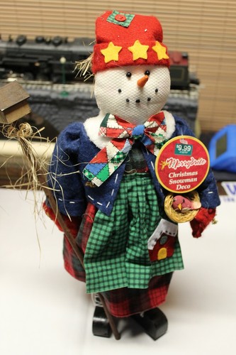 MERRY BRITE TABLETOP CHRISTMAS/WINTER 16" SNOWMAN NEW W/TAGS REGULAR $9.99 - Picture 2 of 3