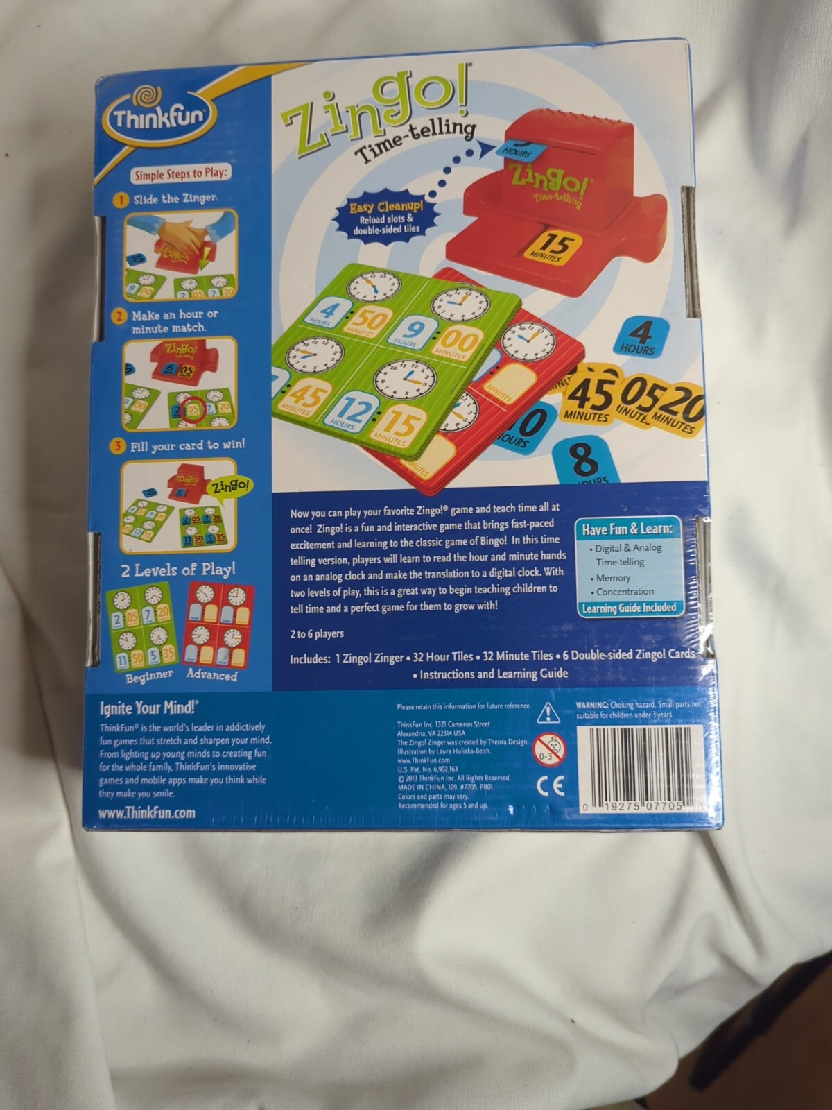 ThinkFun ZINGO Time-Telling Board Learning Game Educational Grades K-3