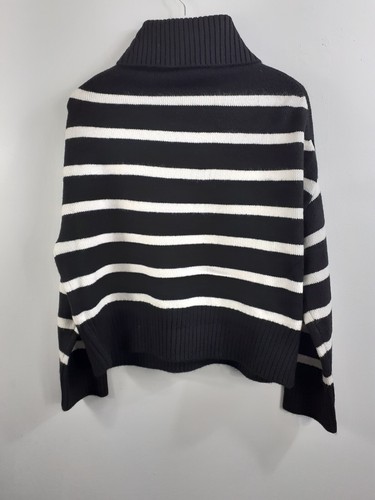 Nobody's Child Women's Jumper Size M Black White Stripe Roll Neck RRP£69 New F2 - Picture 5 of 8