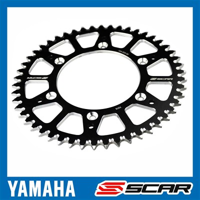 Couronne Aluminium Anti-Boue SCAR 50 Dents - Compatible Yamaha YZ, YZF, WR, FX + Fantic - Noir