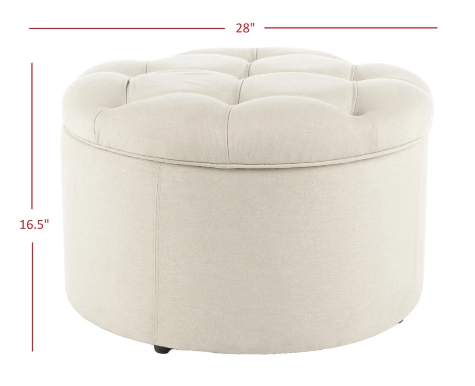 SAFAVIEH Tanisha Shoe Storage Ottoman | Off-White / Multi | - Image 3 of 4