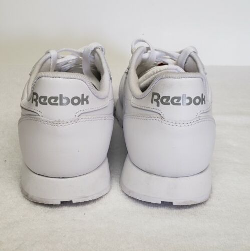 REEBOK MEN'S CLASSIC LEATHER 8.5 9771 WHITE / WHITE-LIGHT GREY - Picture 6 of 10