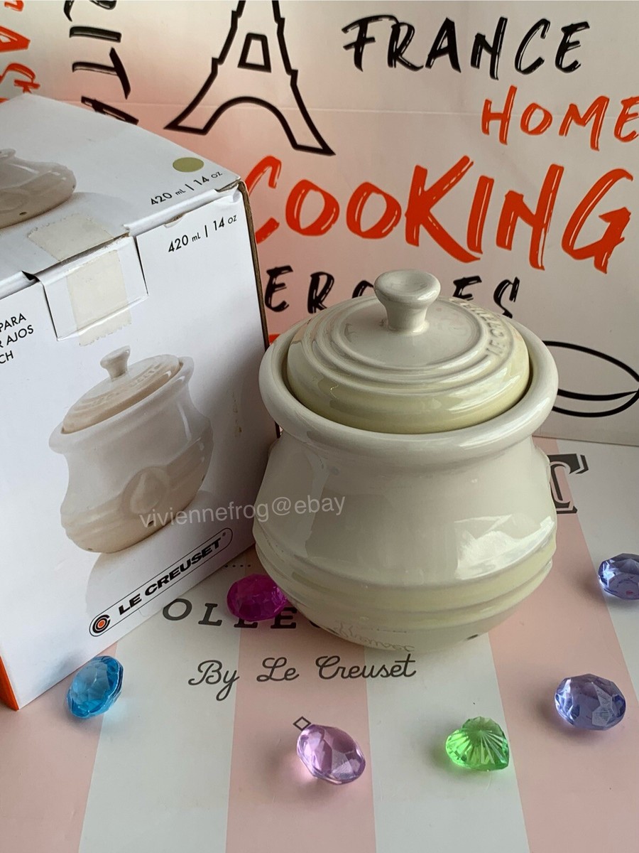 Le Creuset Signature Garlic Keeper, 14 Oz., Stoneware, White