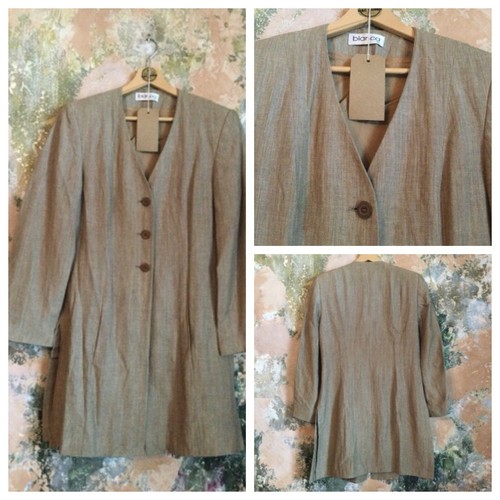 WOMENS JACKET SIZE 10 BEIGE WOOL MOHAIR VINTAGE DESIGNER WORN ON FILM.INC UK PP