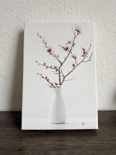 Wall Art Ready 2 Hang Art Cherry Blossom in Vase Canvas 12"x8.5" NEW