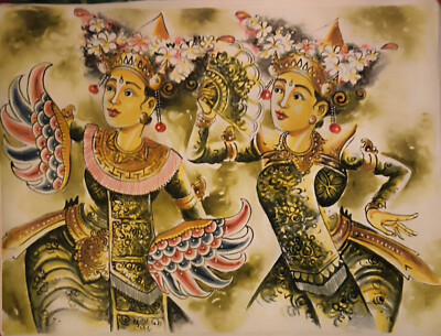 Ölbild auf Leinwand Tänzerin auf Bali (Legong)
