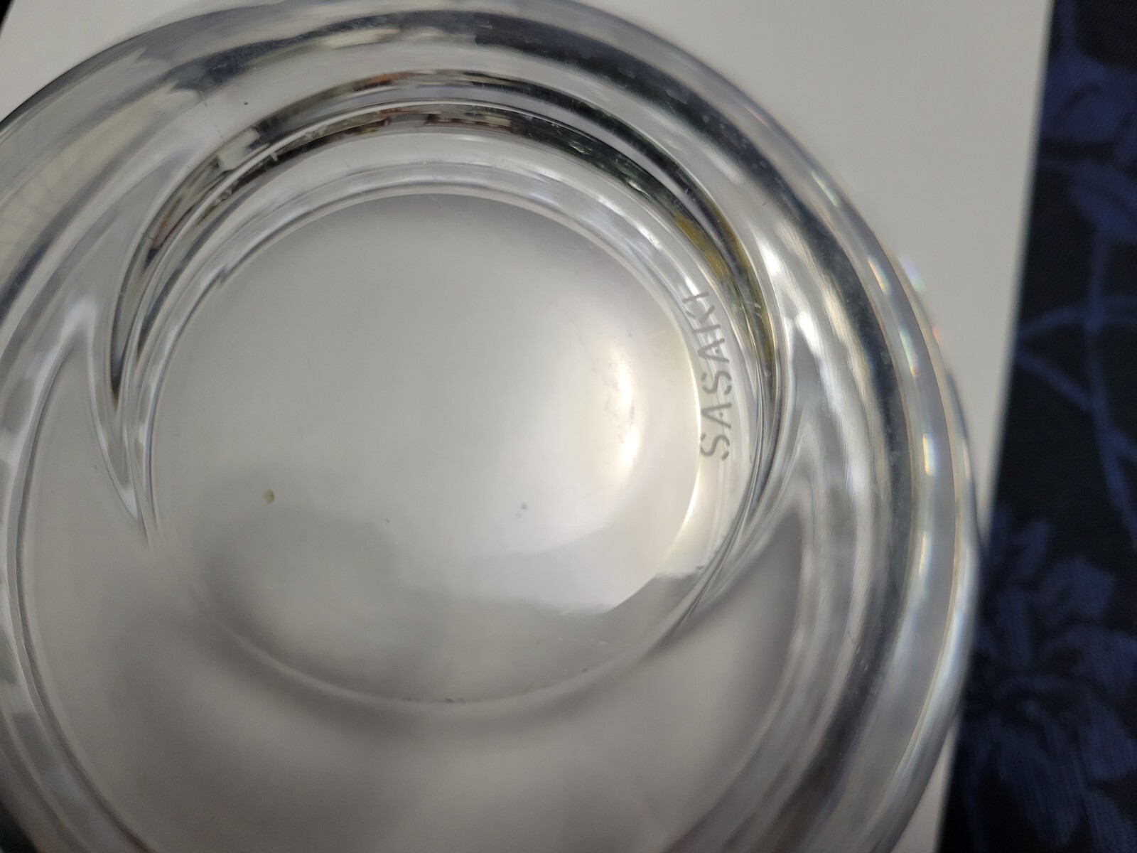 SASAKI by Ward Geometric Etched Border Clear Crystal Bowl eBay