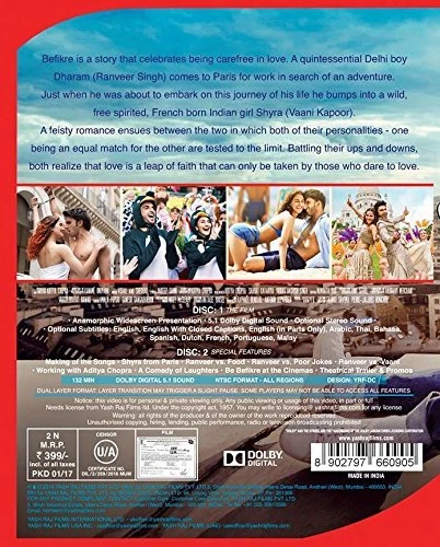 Befikre - Ranveer Singh - Bollywood Hindi Movie 2-Disc Special Edition, Subtitle - Image 2 of 2