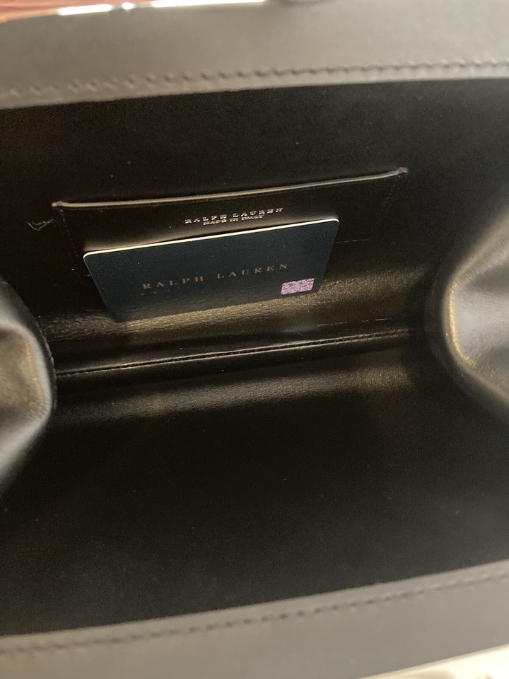 Ralph Lauren Art Deco Leather Frame Bag In Black Pre Fall 2022 eBay