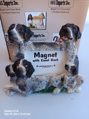 E&S Imports Inc Resin German Short Hair Pointer Magnetic Picture Frame With...