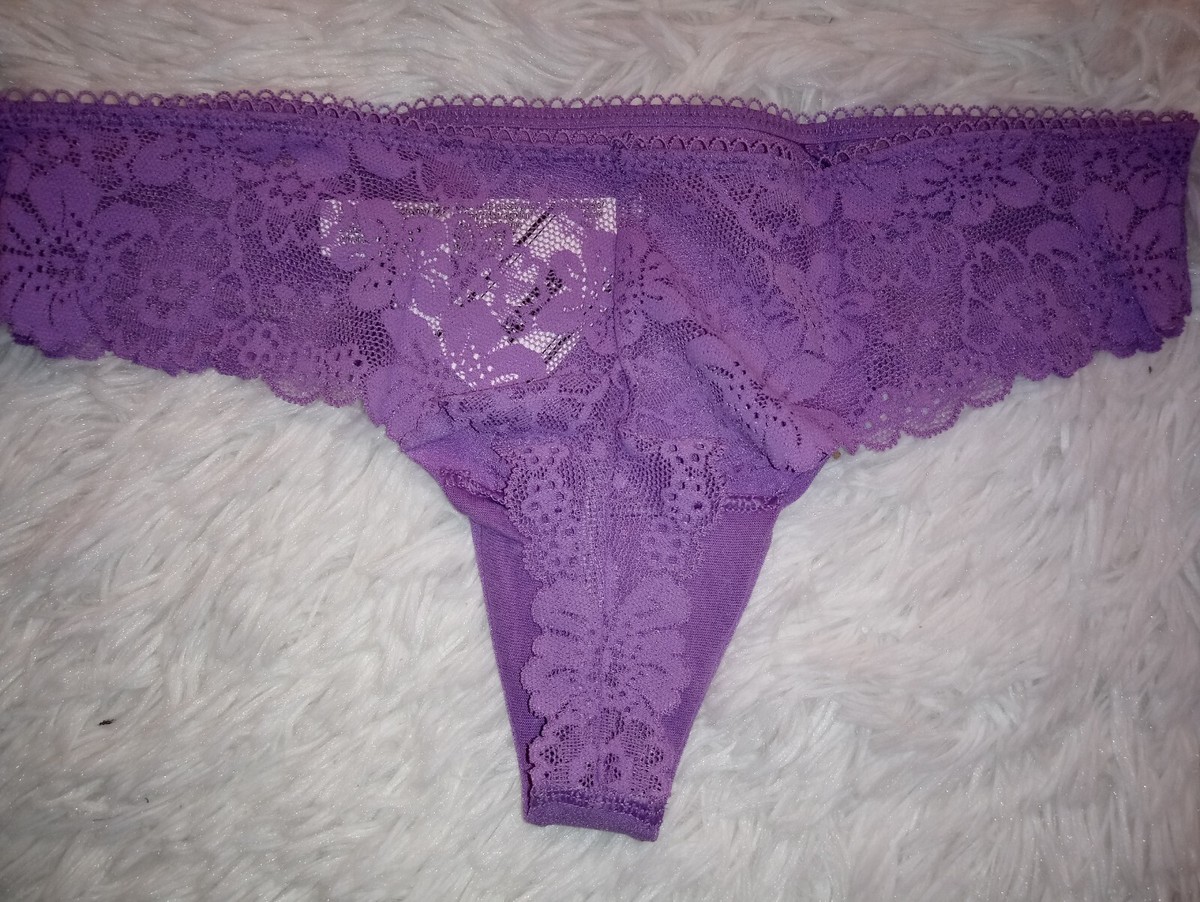 NWT VICTORIA SECRET PINK Lace Inset No-Show Thong Panty Small (771