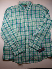 CLUB ROOM Green Plaid Front Button Long Sleeve Shirt NEW Extra Large XL
