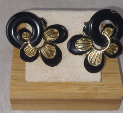 Paire De Boucles D'oreilles Vintage à Clip – Métal Doré – Bon état