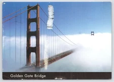 San Francisco Colorado~Golden Gate Bridge in Thick Fog~Continental Postcard