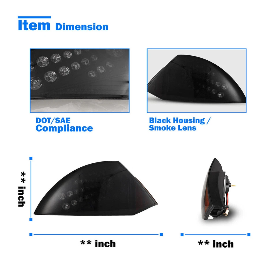 Headlights + LED Tail Lights Set For 2000-2005 Mitsubishi Eclipse Projector Lamp Foto 4 de 4