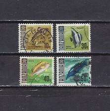 TANZANIA , 1967/71 , FISH , SET OF 4 STAMPS , PERF , USED , CV$2.50