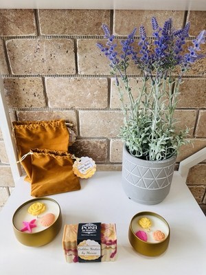 Luxury Hand Made Fragrance Candles And Soap Bundle Golden Nectar by Macie New