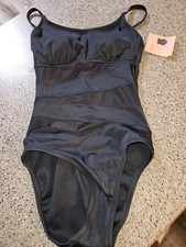 Women's Mesh Front Medium Coverage Swimsuit - Shade  Shore Black S 4-6 