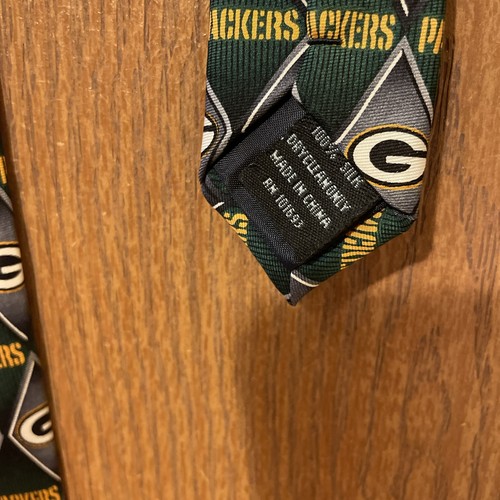 NFL Green Bay Packers Tye 100% seta diamante design verde/grigio/oro/grande G - Foto 9 di 9