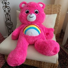 HUGE JUMBO 36" Basic Fun Care Bears Rainbow Cheer Bear Pink Plush