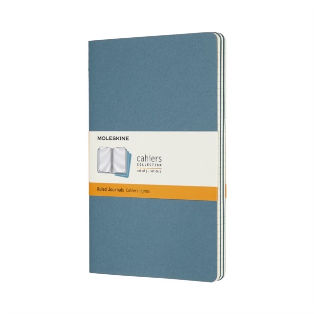 Set Of 3 Moleskine Large Ruled Cahier Journals Brisk Blue by Moleskine - Image 5