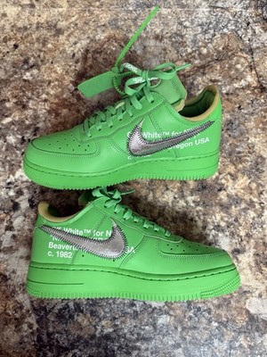 Off-white Nike Air Force 1 af1 Brooklyn green size 6 7.5 wmns