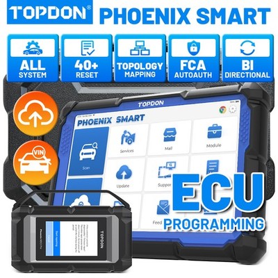 TOPDON Phoenix Smart 10.1'' Scanner Bi-Directional ECU Programming 41+ Services
