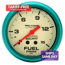 Autometer 4511, One 2-5/8 Ultra-Nite F/P Gauge 0-15Psi Performance Racing Parts