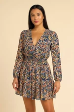 Collective Concepts Floral V-Neck Mini Dress