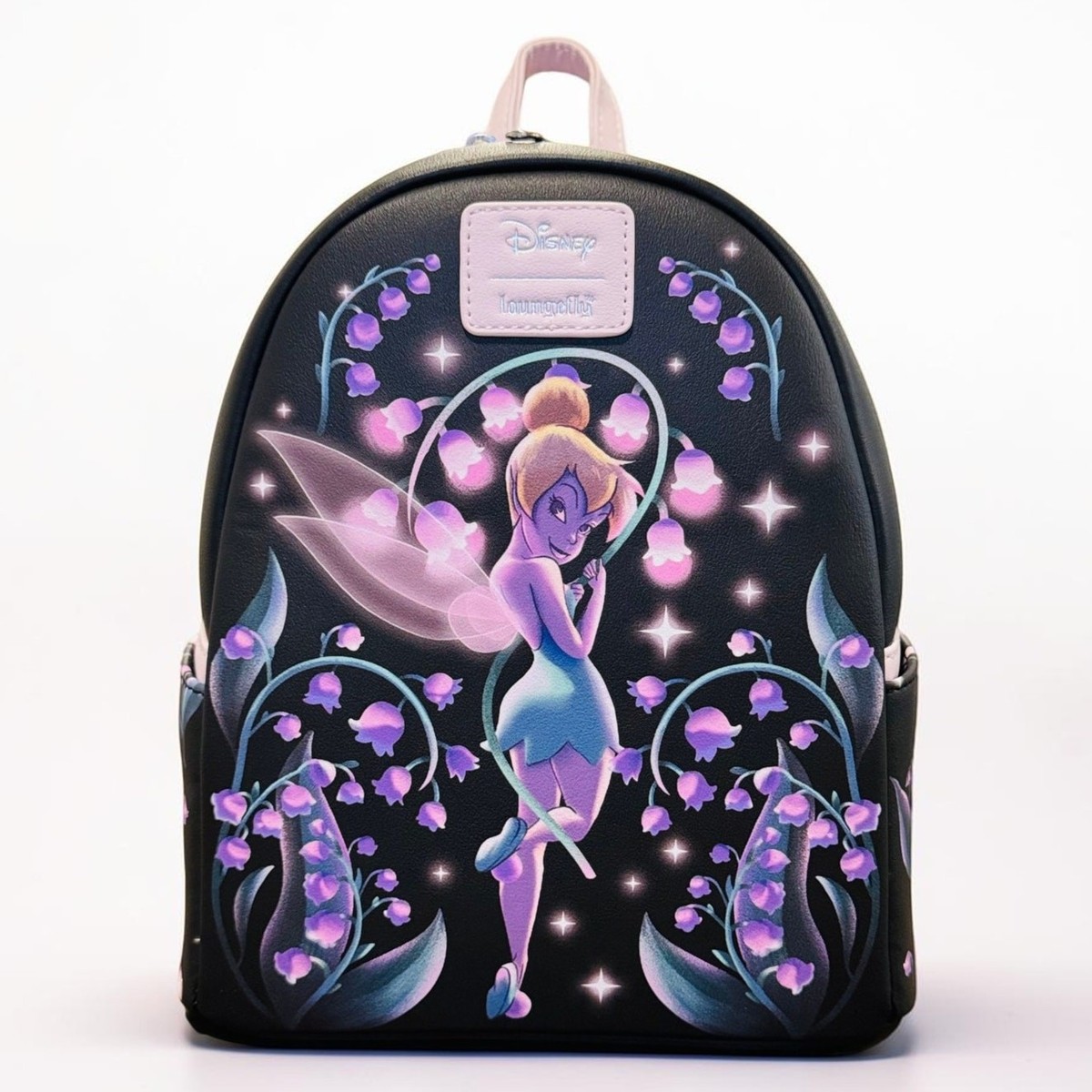 dn handbags tinkerbell mini backpack Loungefly Disney Tinker Bell Mini Backpack NWT Black Floral Fairy