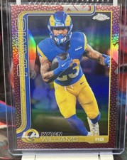💎2025 Topps Chrome NFL Kyren Williams FOOTBALL LEATHER REFRACTOR Rams💎