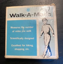 Vintage 1969 Walk-A-Matic In Box With Instructions - Toy Pedometer