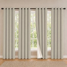 4 Panels 100 Blackout Curtains, Midweight Thermal Insulated Grommet Drapes f...