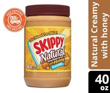 SKIPPY Natural Creamy Peanut Butter with Honey 40oz Jar 6g Protein