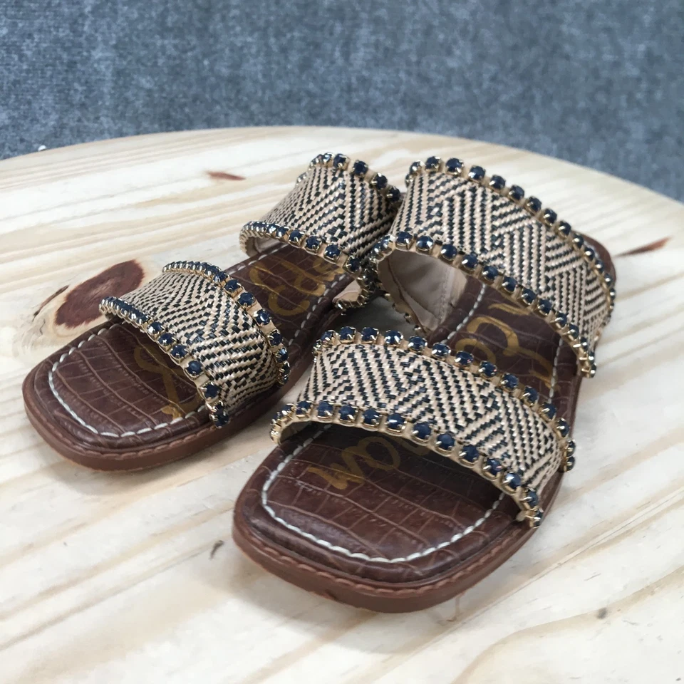 Женские повседневные сандалии Sam Edelman 7 Hopie без шнуровки с заклепками на плоской подошве коричневые - Изображение 3 из 4