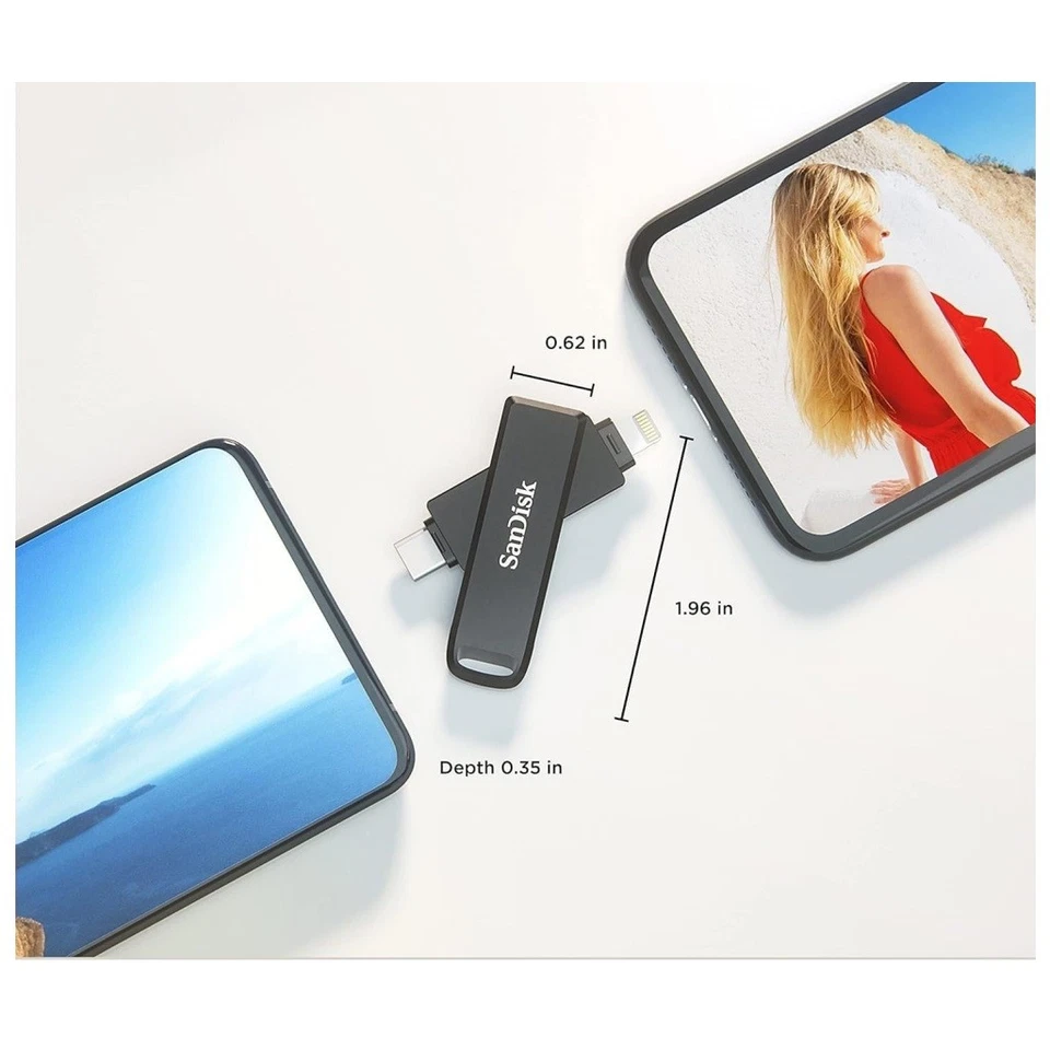Pendrive SanDisk iXpand Flash Drive Luxe 64GB 2-in-1 Lightning & USB Type-C - Immagine 3 di 4