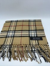 Large Nova Plaid Cashmere Scarf 12 X 70 Made In Scottland