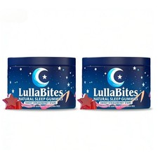 LullaBites Natural Sleep Gummies   Made in USA, With 5-HTP, 2 pack