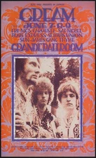Cream MC5 James Gang 1968 2nd Print Grande Ballroom Detroit Poster Gary Grimshaw