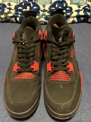 Nike Air Jordan 4 Retro Red Thunder Size 12 CT8527-016 Black Red No Box *damage 