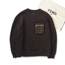 Excellent FENDI FF Pocket Pullover Sweatshirt Brown M Men 6-DF057