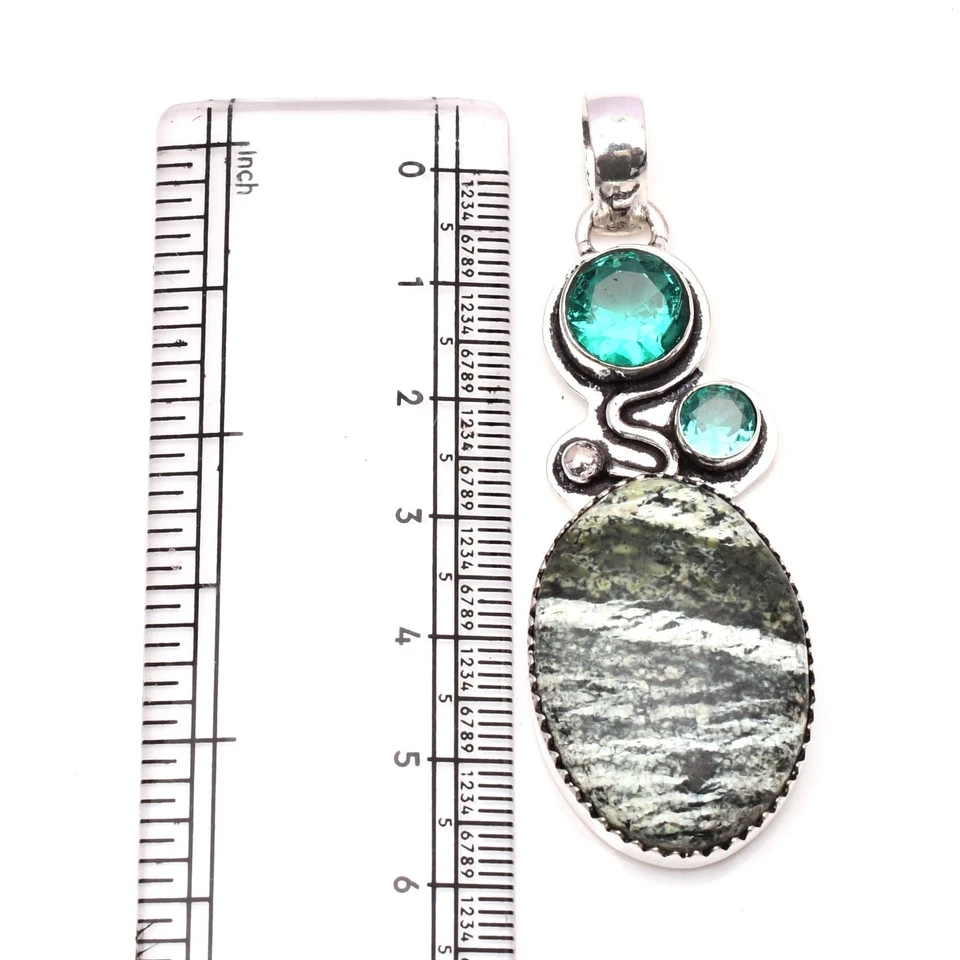 Ciondolo gioiello fatto a mano in argento sterling 925 con pietra preziosa... - Immagine 4 di 4