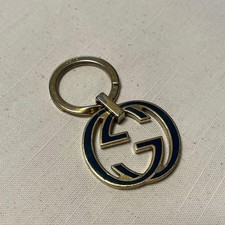 GUCCI Old Gucci GG Logo Keychain Key Ring 038828