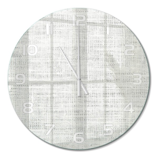 Runde Design-Glasuhr Aus GehäRtetem Glas WeißEs Leinentuch WeißE Zeiger Fi60 Cm-image