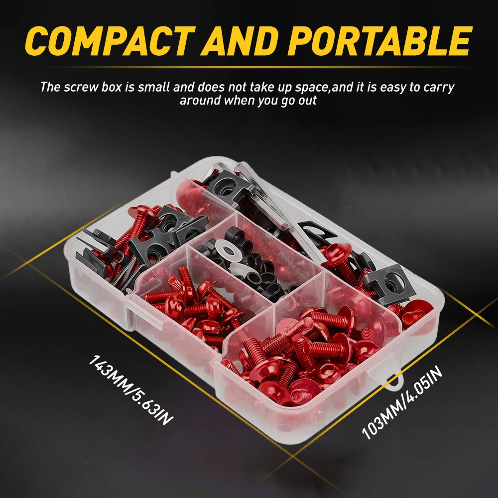 Red Complete Fairing Bolt Screws Kit For Kawasaki Ninja ZX6R 7R ZX9R ZX12R ZX14