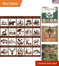 20 Pcs Forest Animal Stencils Scorch Paint Wood Burning Stencils for Crafts