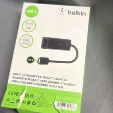 Belkin USB-C to Gigabit Ethernet Adapter Black 14cm Gigabit F2CU040btBLK
