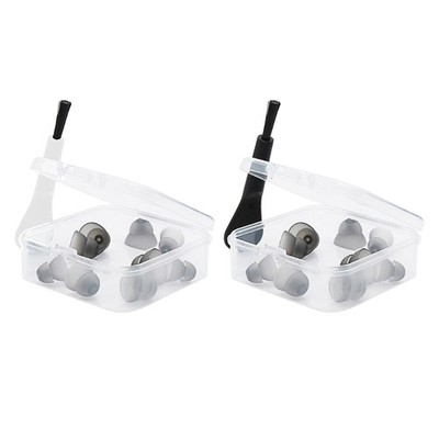 Square Flip Lids Container For Hearings Aid Ear Tip 3 Size Included Cleaning